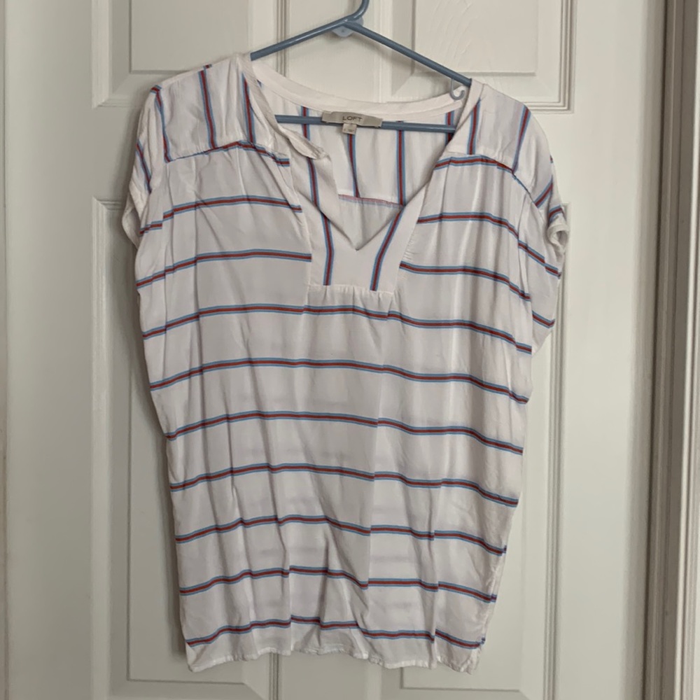 Loft, cap sleeve top size large